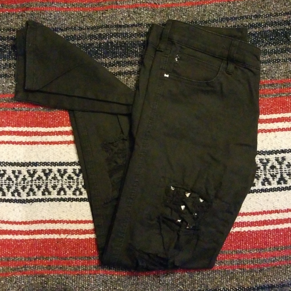 Black Studded Skinny Jeans